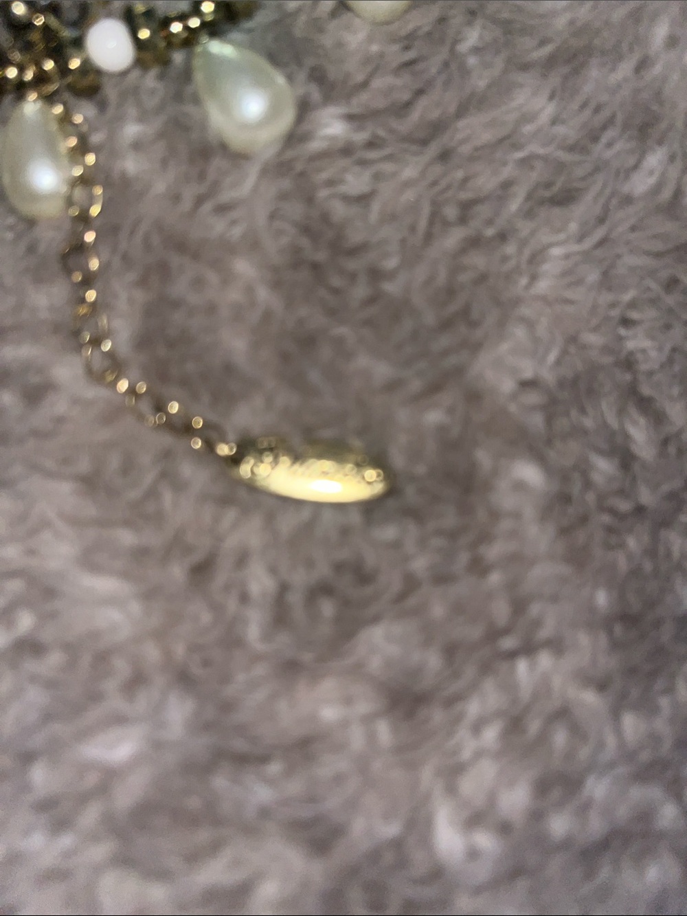 Plunder Gold and White Beaded Necklace with Pearl Teardrops NWOT - Picture 4 of 6